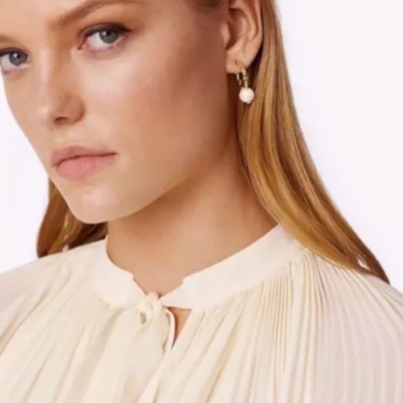 TORY BURCH • Rope Logo Bead Hoop Earrings - Picture 2 of 5